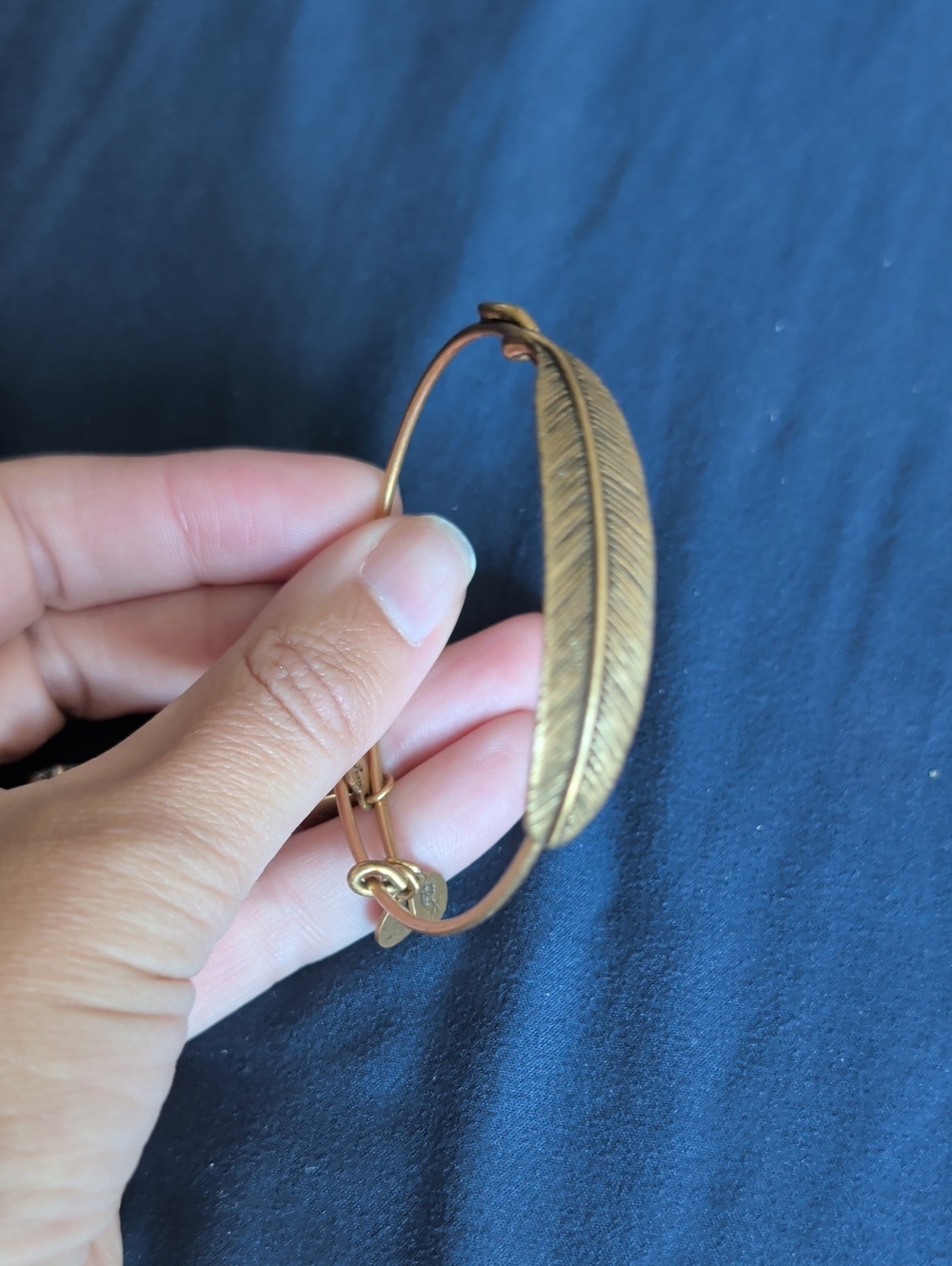 Alex and Ani Gold Feather Expandable Bangle Bracelet